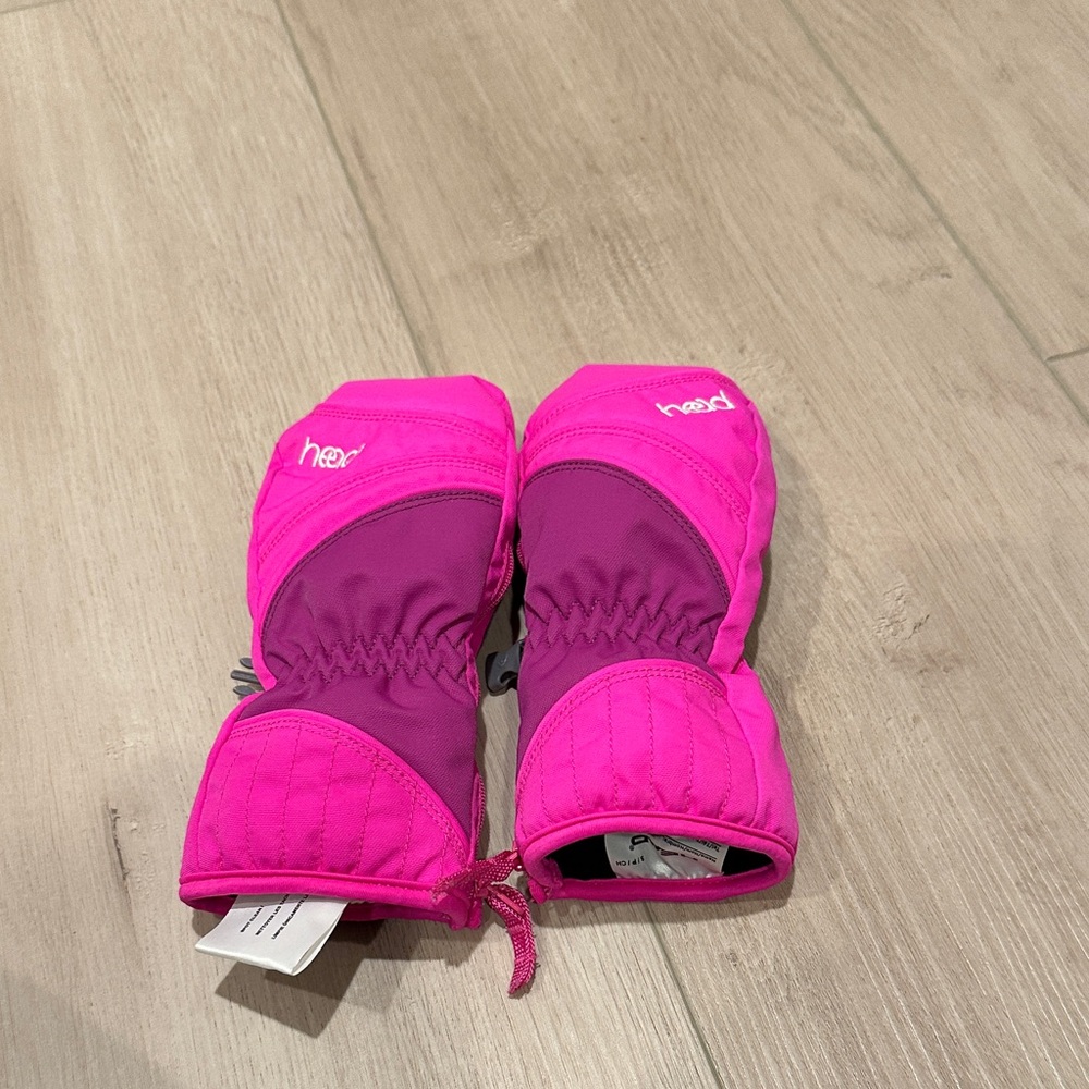 Head kids small waterproof Bright Pink Kids Mittens (ski)
